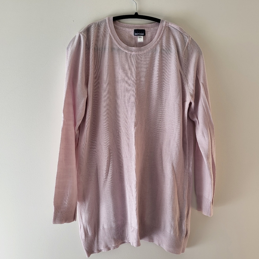 Basic Editions Women's Long Sleeves Sweater Size L